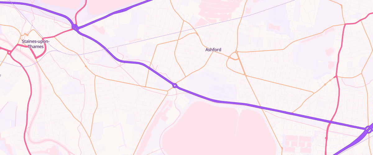 Map showing the location of Shell Little Waitrose Ashford