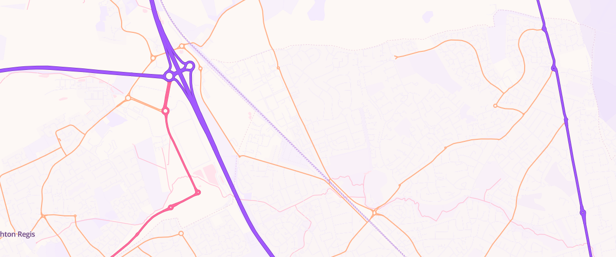 Map showing the location of Sundon Park Service Station