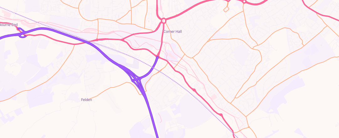 Map showing Eds Treads, Hemel Hempstead