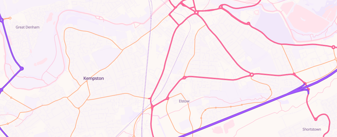 Map showing Evans Halshaw Ford Bedford, Bedford