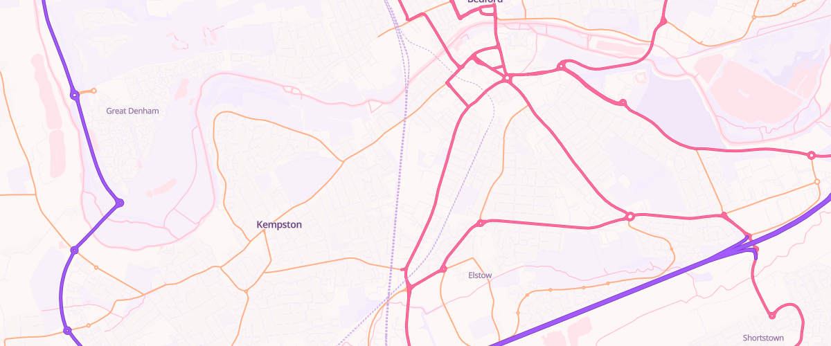 Map showing the location of Mfg Morrisons Bedford
