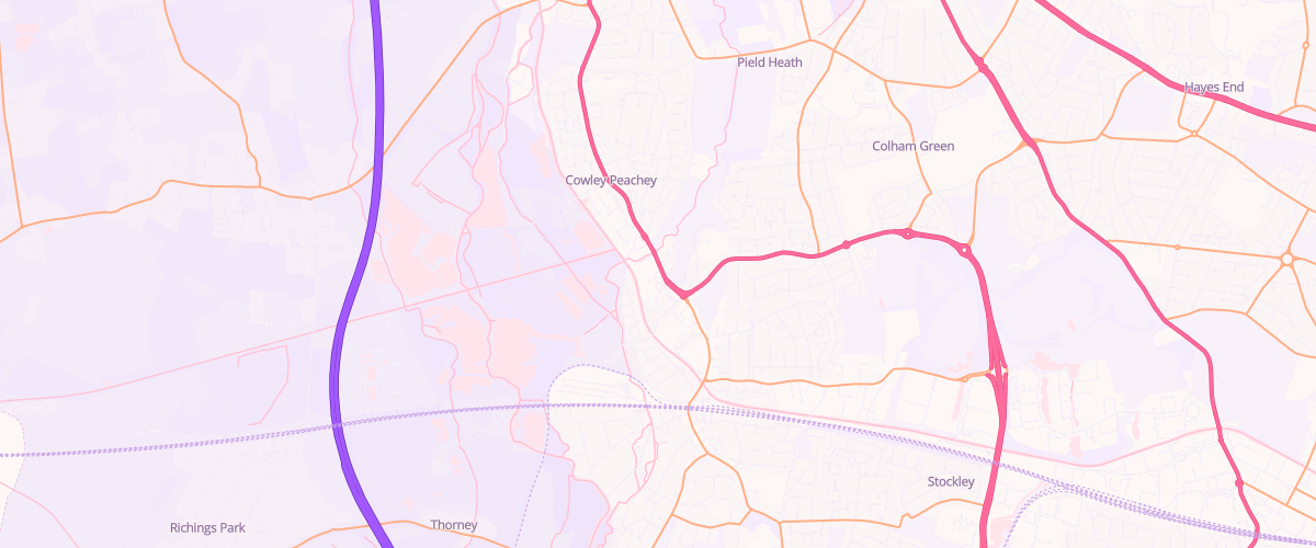 Map showing the location of Shell Co-Op Yiewsley
