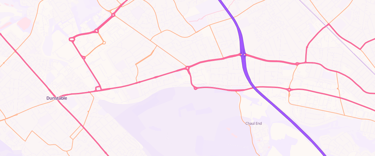 Map showing the location of Dunstable Extra Petrol Filling