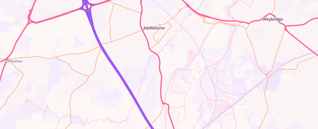 Map showing Addlestone Mot Ltd, Addlestone