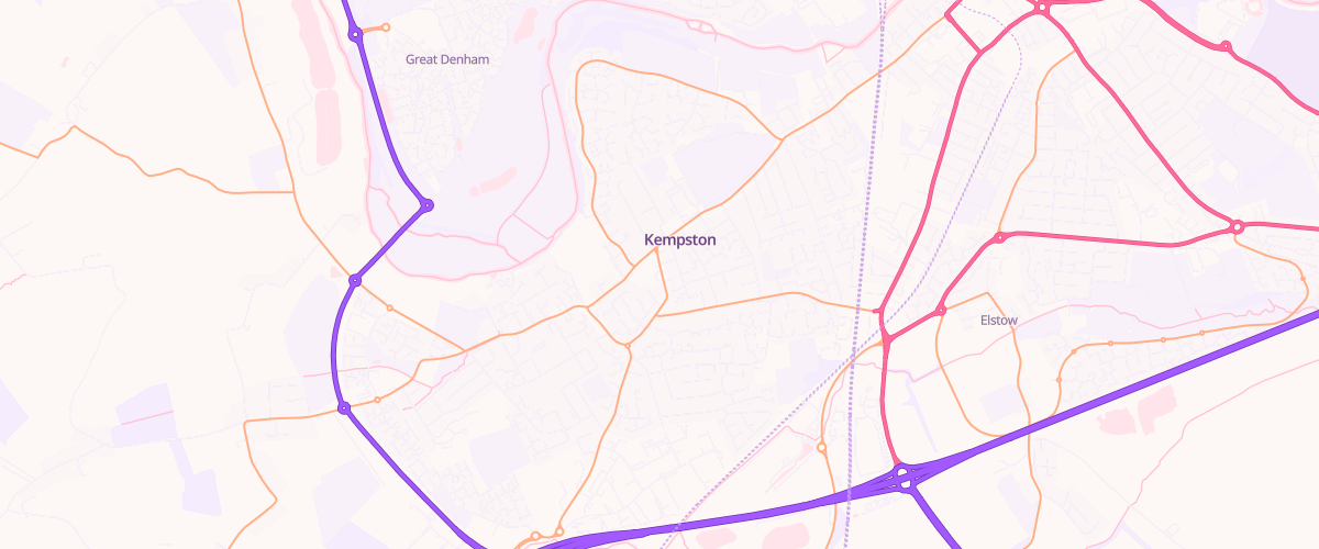Map showing the location of Sainsburys Kempston