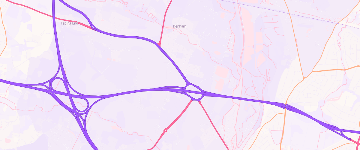 Map showing the location of Asda Denham Express Petrol