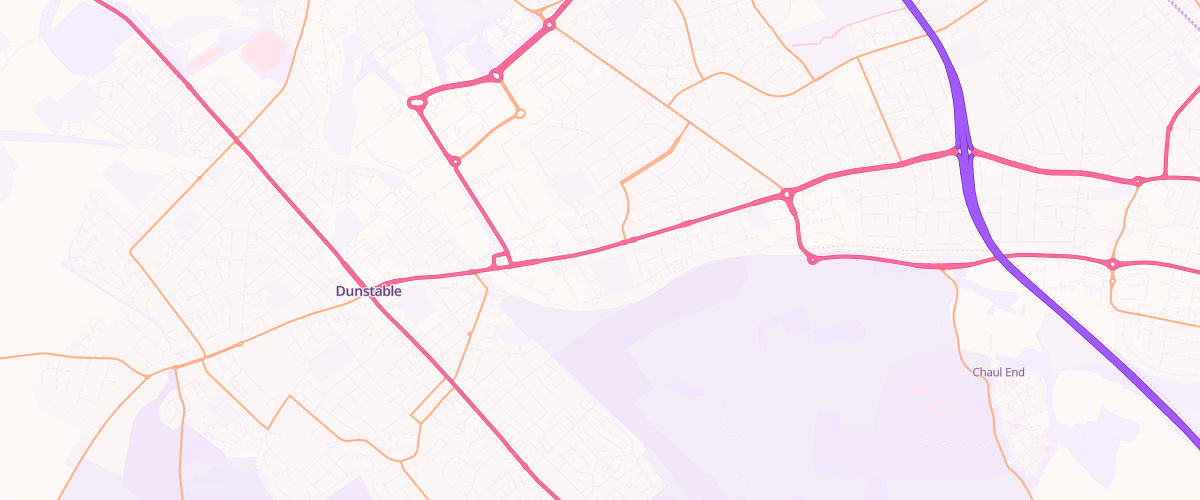 Map showing the location of Luton Road