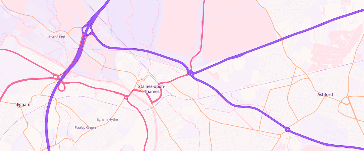 Map showing the location of Shell Staines