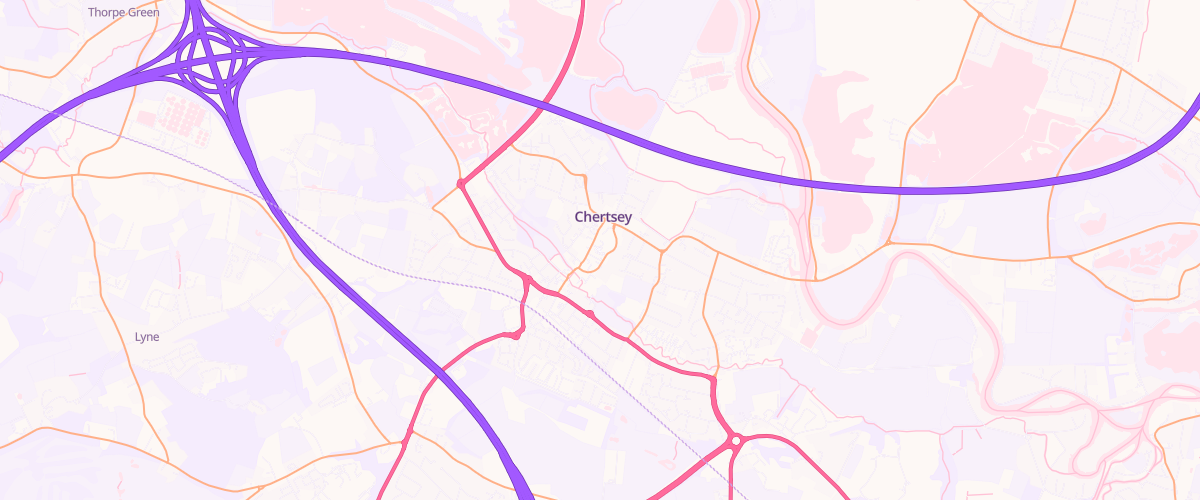 Map showing the location of Sainsburys Chertsey