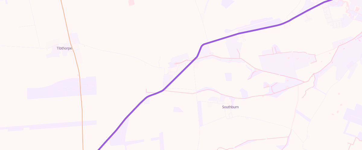 Map showing the location of Ascona Kirkburn Service Station