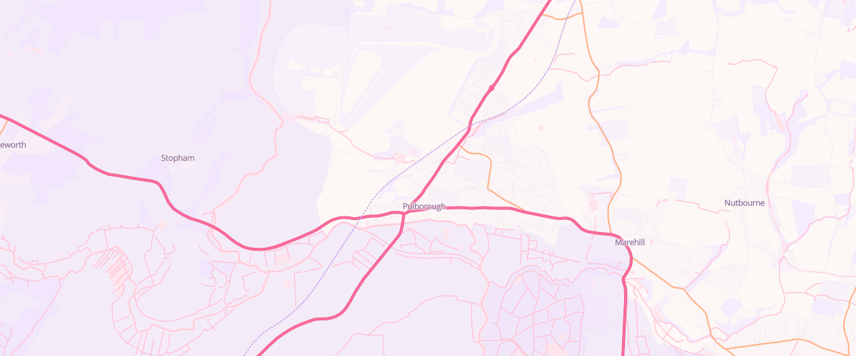 Map showing the location of Elite Garages Pulborough