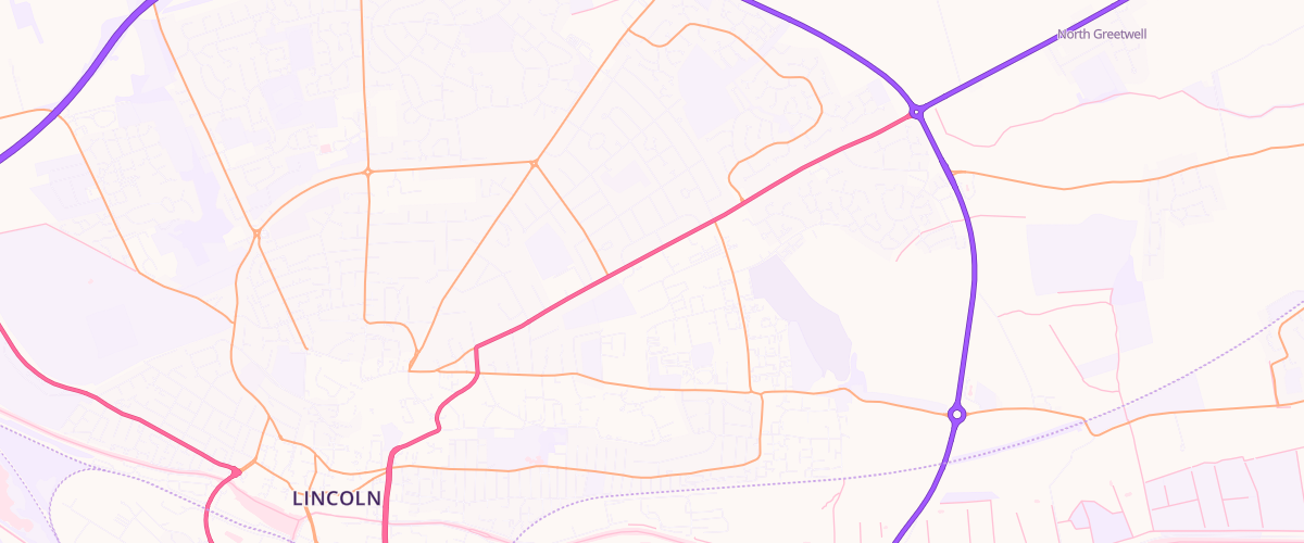 Map showing the location of Lincoln Extra Petrol Filling