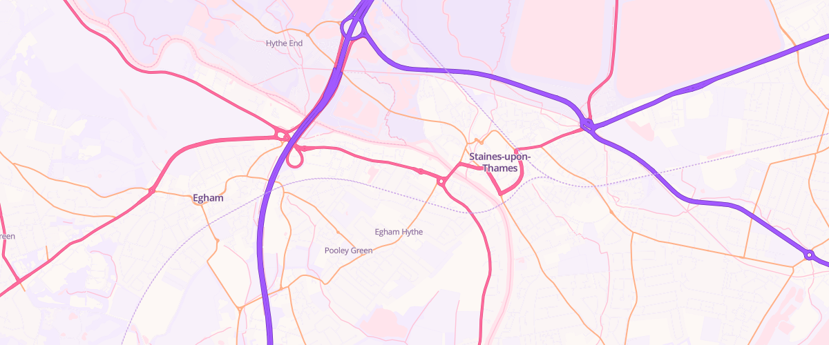 Map showing the location of Sainsburys Staines