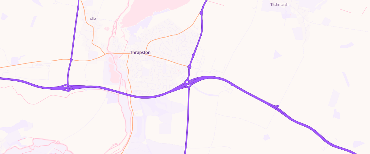 Map showing the location of Shell Thrapston