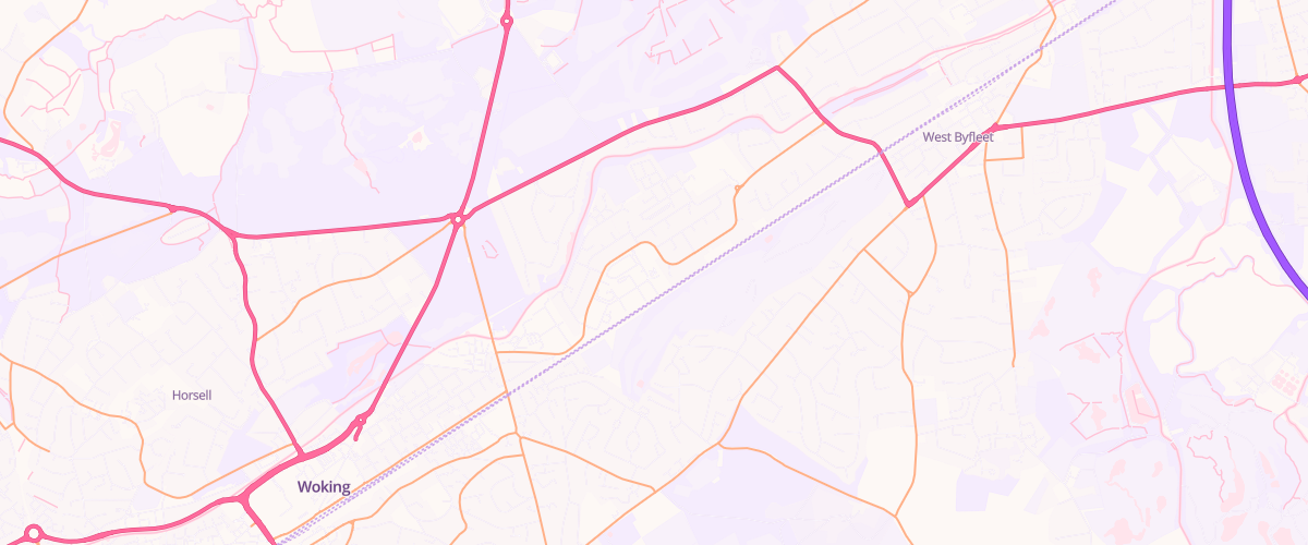 Map showing the location of Asda Woking Sheerwater Superstore