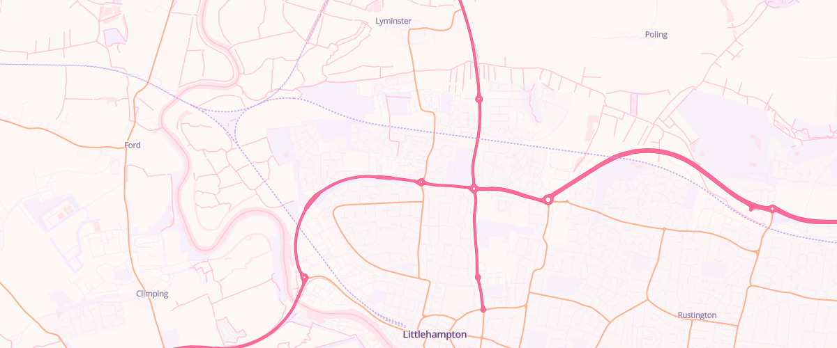 Map showing the location of Mfg Morrisons Littlehampton
