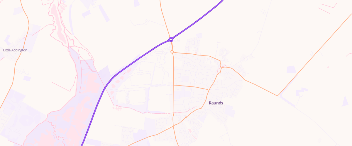 Map showing the location of Raunds Sf Connect