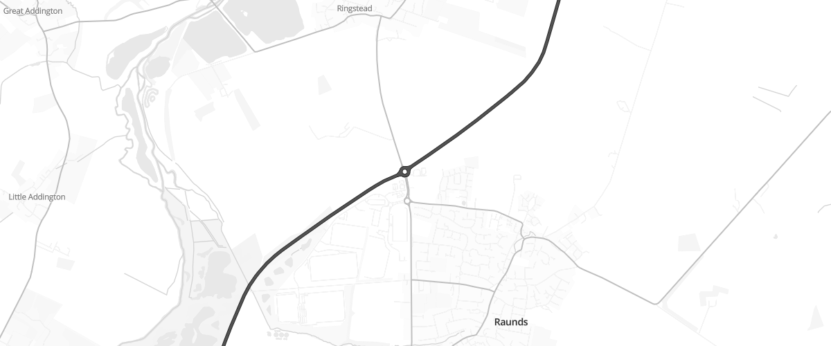 Map showing the location of Raunds Sf Connect