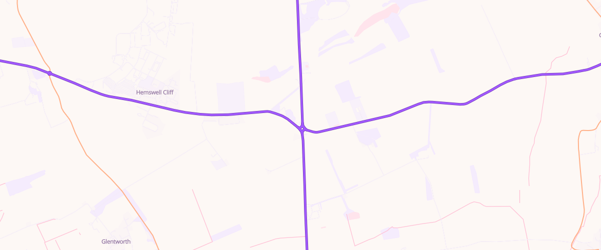 Map showing the location of Caenby Corner Garage