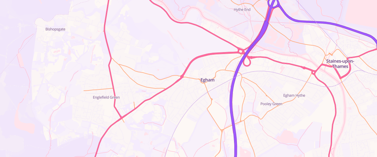 Map showing the location of Tgc - Egham