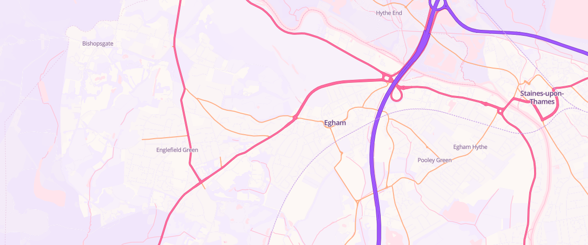 Map showing the location of Egham Hill Sf Connect