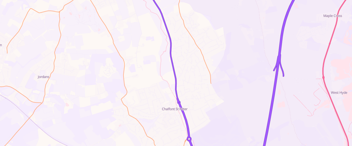 Map showing the location of Chalfont St Peter Esso