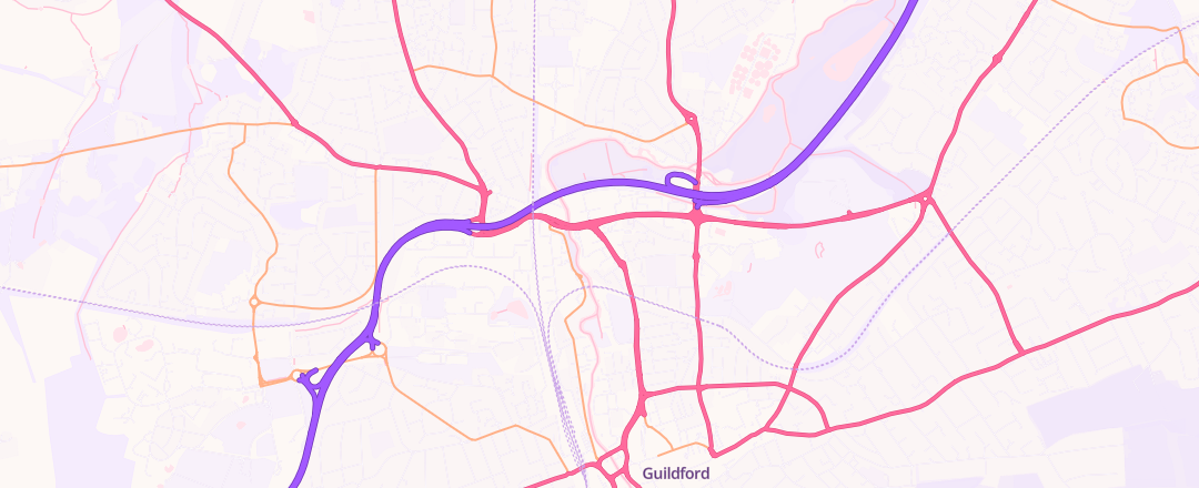 Map showing Halfords Autocentre, Guildford