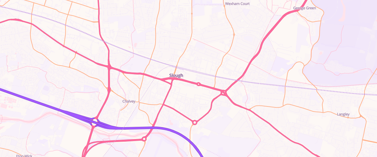 Map showing the location of Slough Extra Petrol Filling