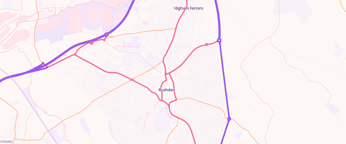 Map showing the location of Pgg Rushden