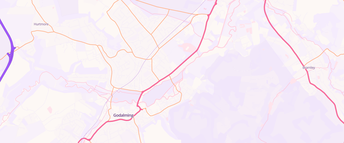 Map showing the location of Pgg Godalming
