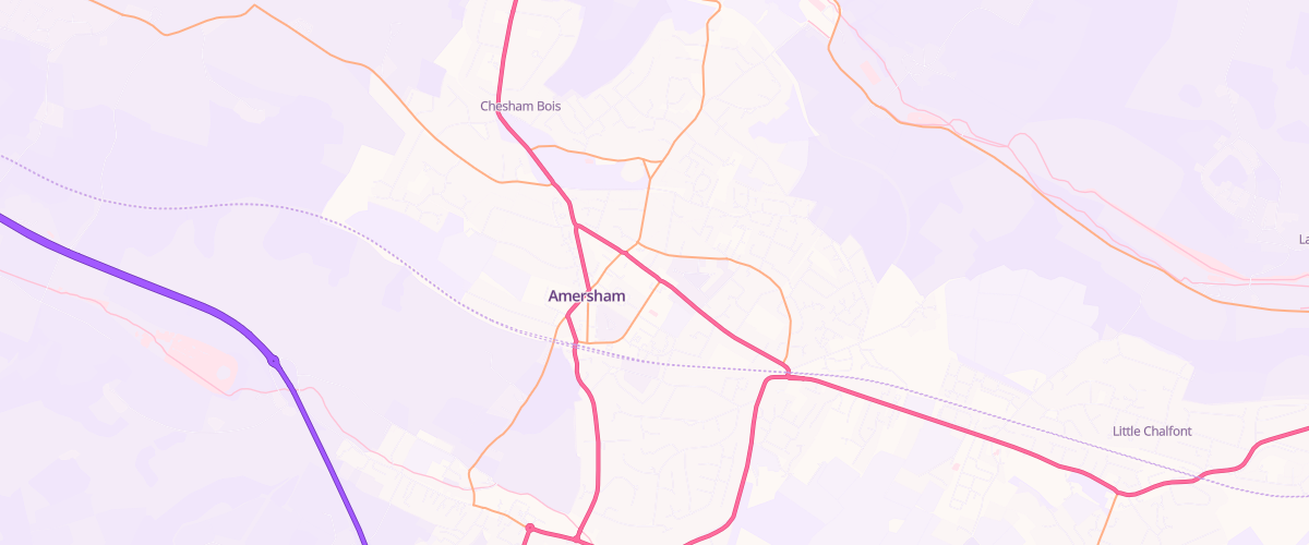 Map showing the location of Amersham