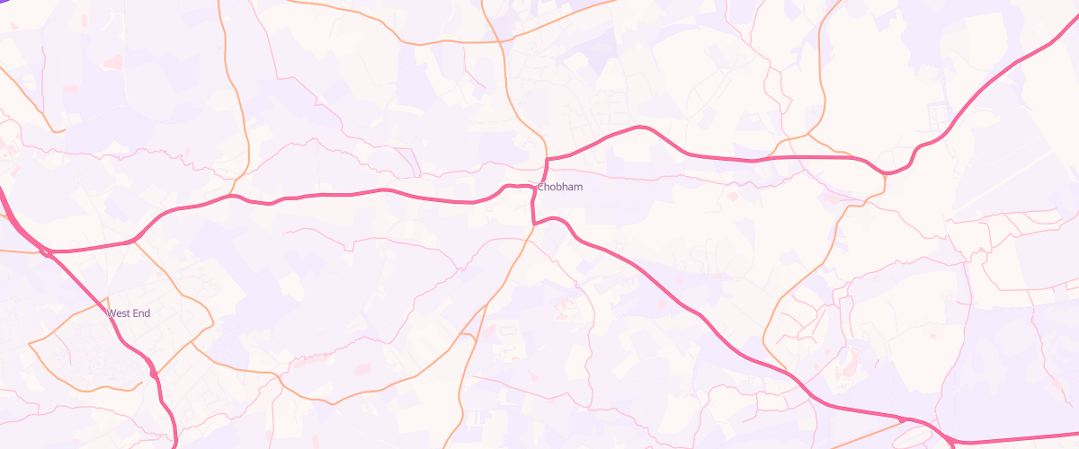 Map showing the location of Rontec Chobham