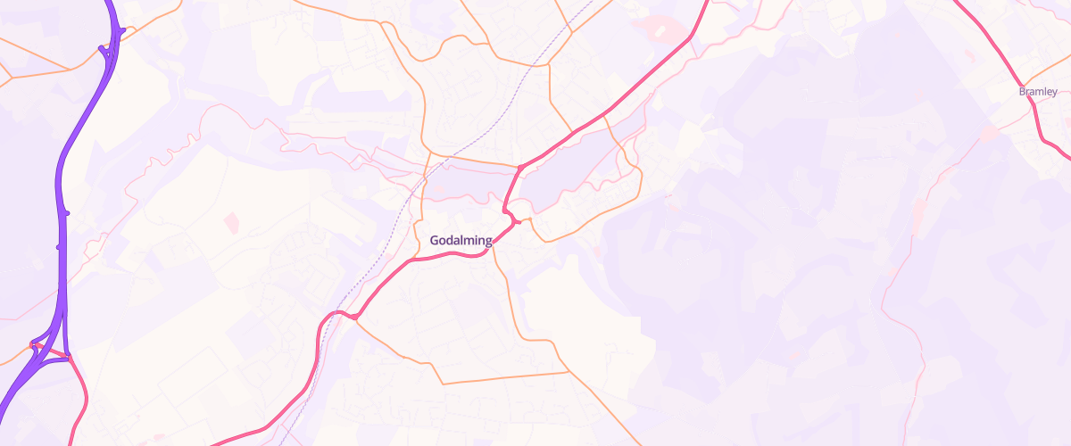 Map showing the location of Sainsburys Godalming