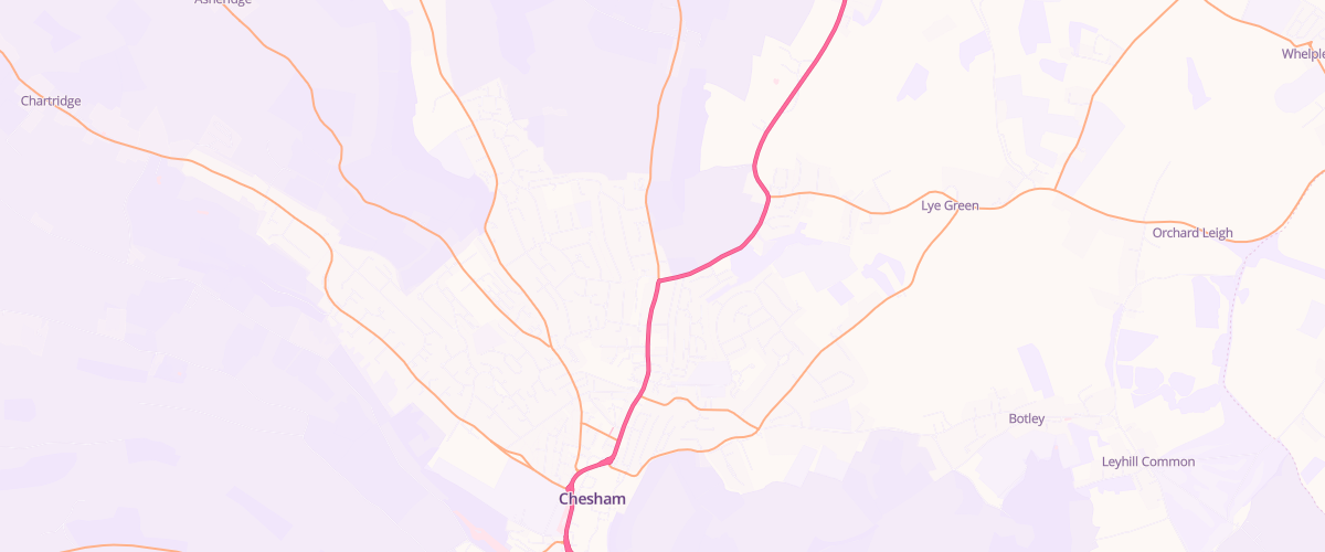 Map showing the location of Shell Chesham