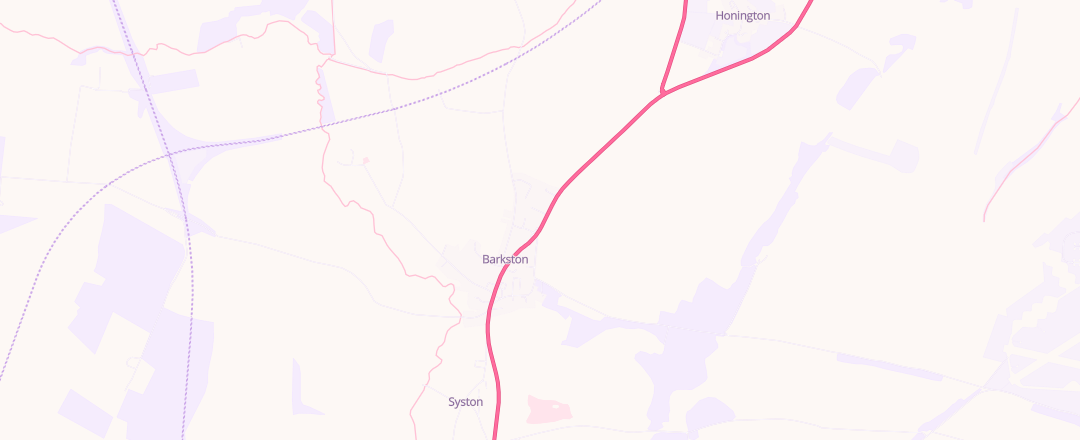 Map showing Scott's Garage, Grantham