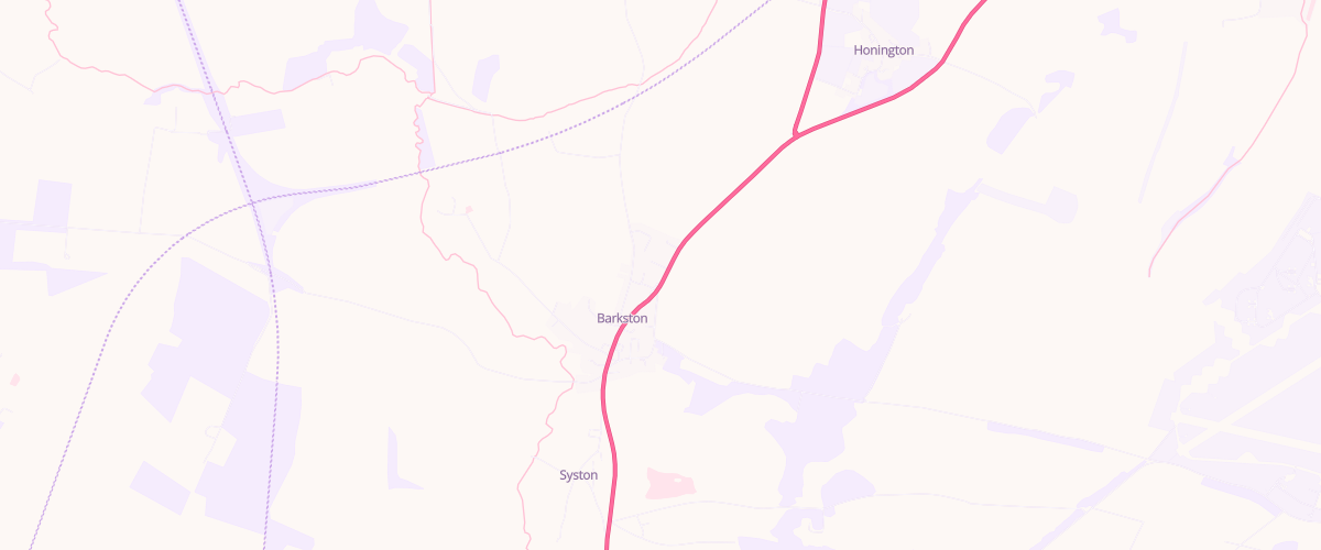 Map showing the location of Barkston Service Station