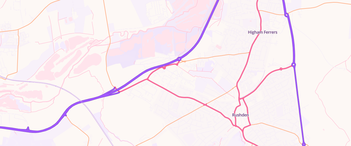 Map showing the location of Shell Waitrose Rushden