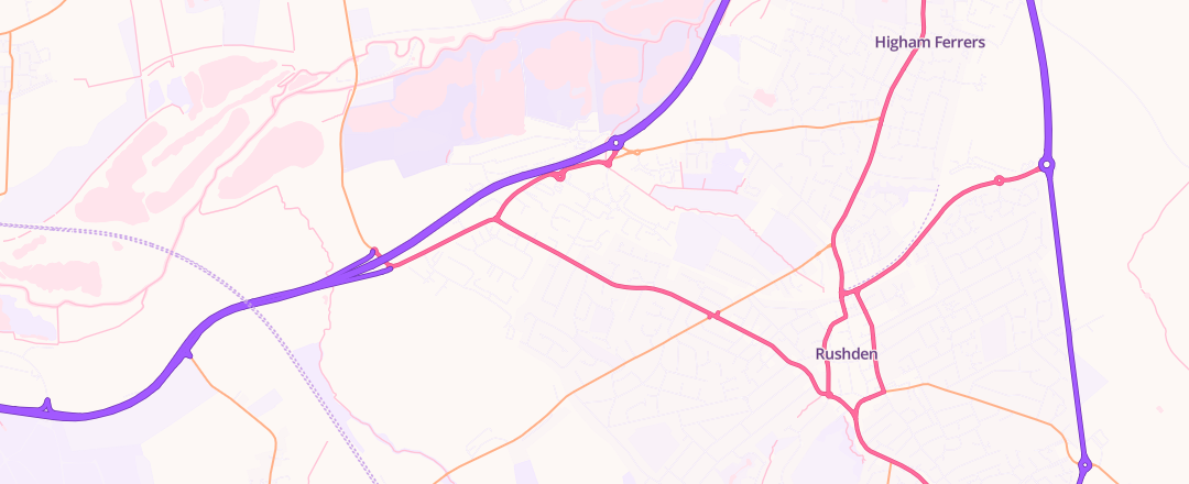 Map showing Rushden Mot Centre Limited, Rushden