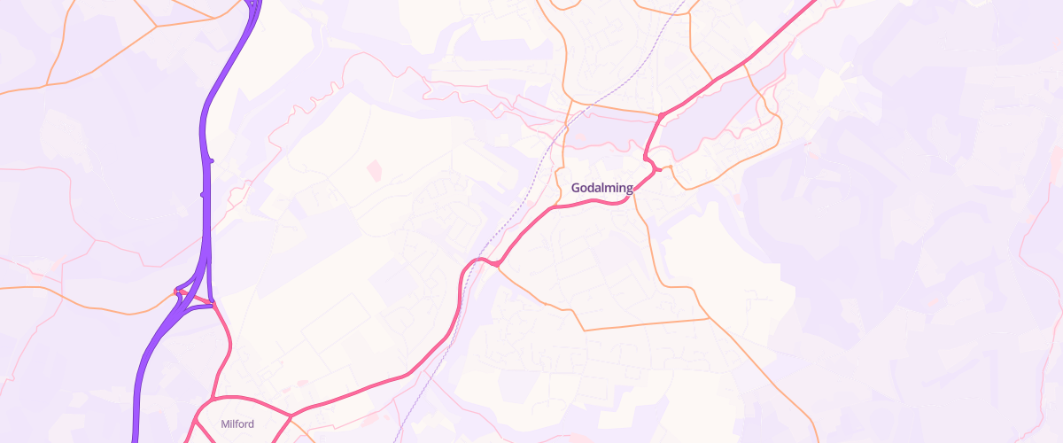 Map showing the location of Ockford Road Service Station