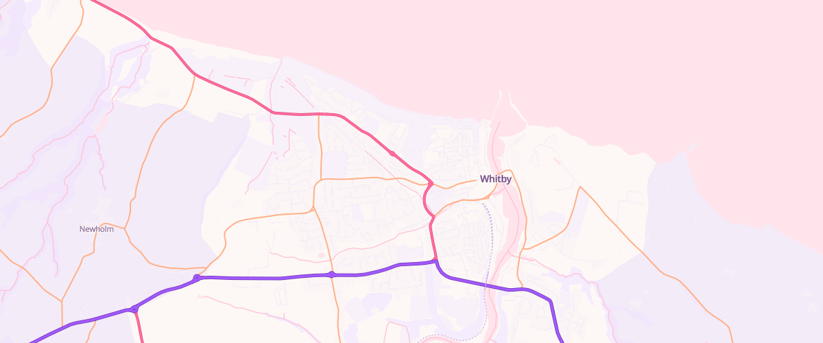 Map showing the location of Harrisons Esso Garage Whitby