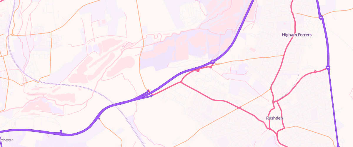 Map showing the location of Rontec Rushden