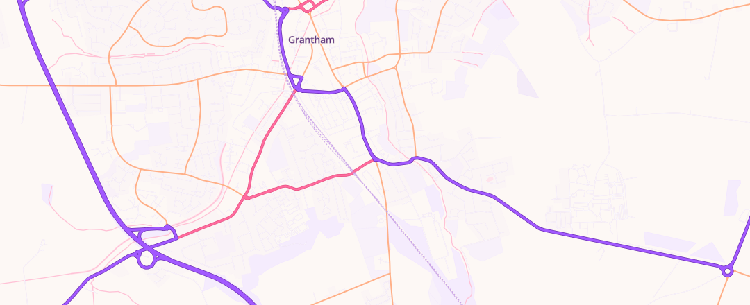 Map showing Halfords Autocentre, Grantham