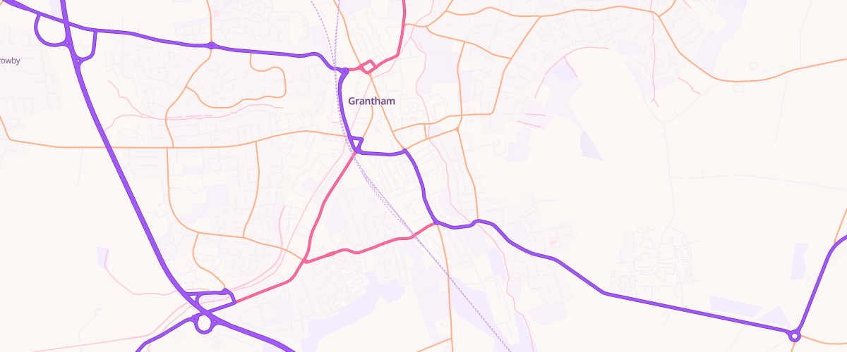 Map showing the location of Sainsburys Grantham