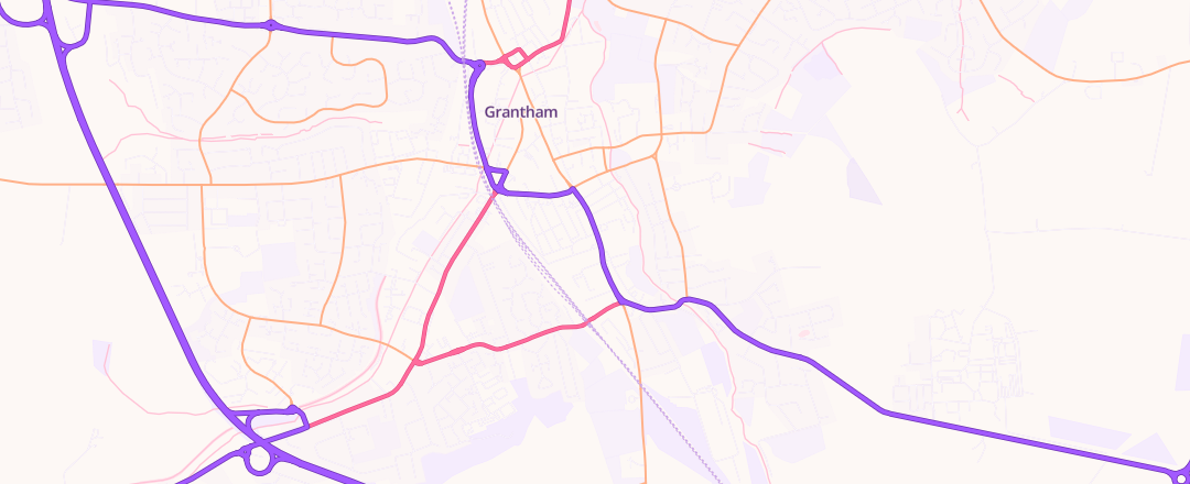 Map showing Halfords Autocentre, Grantham