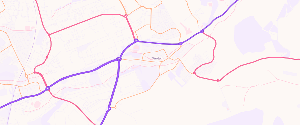 Map showing the location of Asda Corby Express Petrol