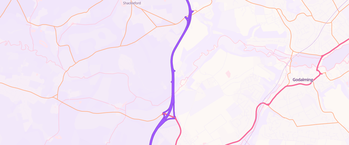 Map showing the location of Eashing Service Station