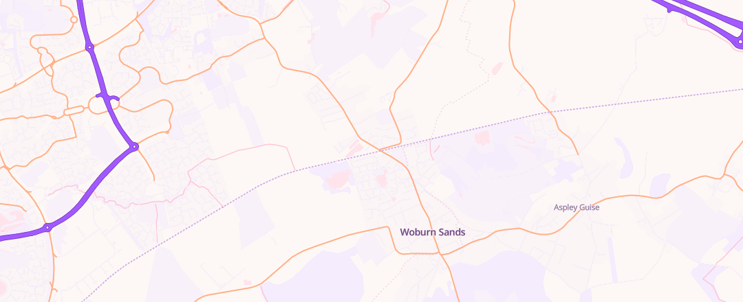 Map showing Japstar Motorcycles, Woburn Sands