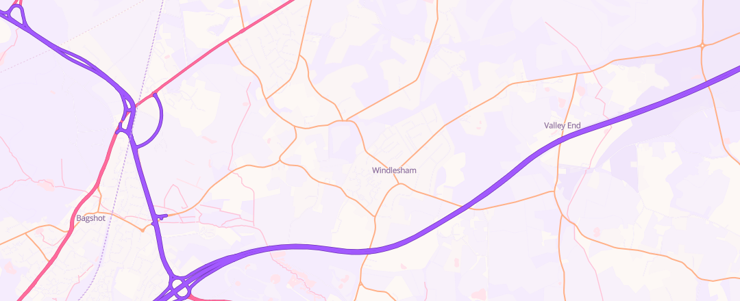 Map showing Macs Mots Windlesham, Windlesham