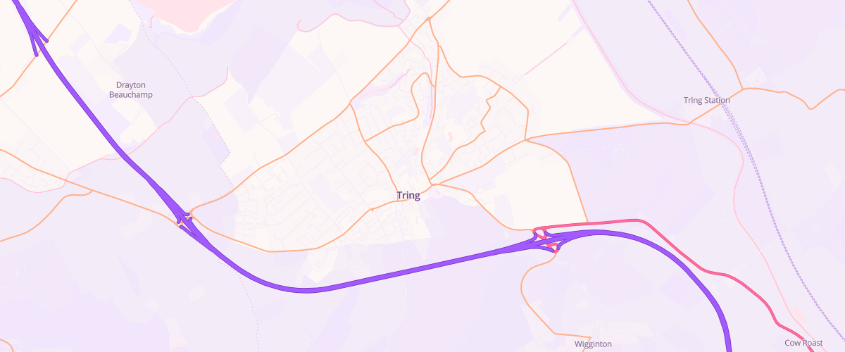 Map showing the location of Rontec Tring