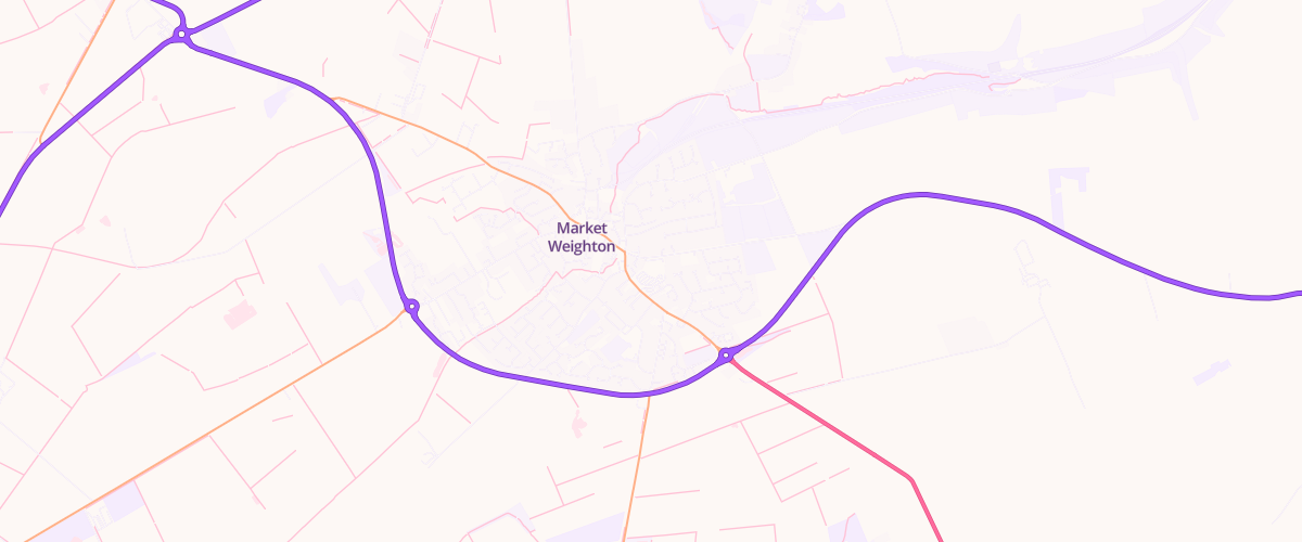 Map showing the location of York Market Weighton Superstore
